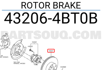 Nissan 432064BT0B ROTOR BRAKE