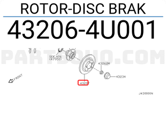 Nissan 432064U001 ROTOR-DISC BRAK