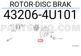 Nissan 432064U101 ROTOR-DISC BRAK