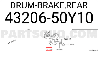 Nissan 4320650Y10 DRUM-BRAKE,REAR