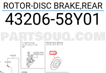 Nissan 4320658Y01 ROTOR-DISC BRAKE,REAR
