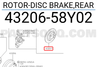 Nissan 4320658Y02 ROTOR-DISC BRAKE,REAR