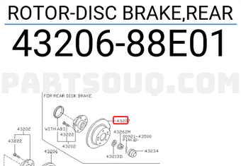 Nissan 4320688E01 ROTOR-DISC BRAKE,REAR