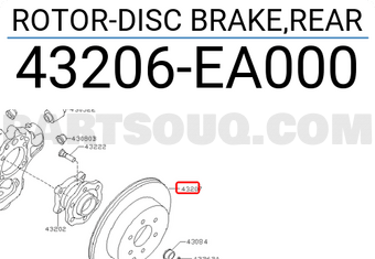Nissan 43206EA000 ROTOR-DISC BRAKE,REAR