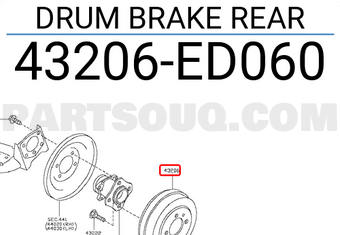 Nissan 43206ED060 DRUM BRAKE REAR