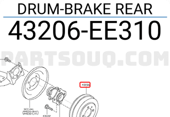 Nissan 43206EE310 DRUM-BRAKE REAR