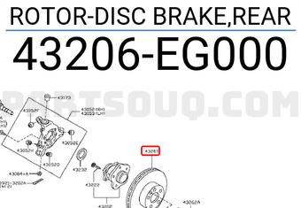 Nissan 43206EG000 ROTOR-DISC BRAKE,REAR