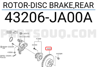 Nissan 43206JA00A ROTOR-DISC BRAKE,REAR