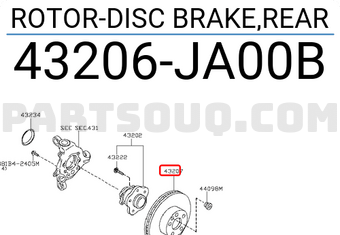 Nissan 43206JA00B ROTOR-DISC BRAKE,REAR