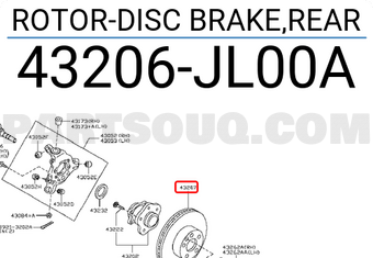 Nissan 43206JL00A ROTOR-DISC BRAKE,REAR