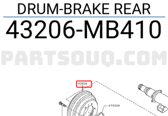 Nissan 43206MB410 DRUM-BRAKE REAR