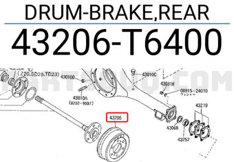 Nissan 43206T6400 DRUM-BRAKE,REAR