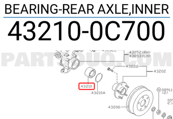 Nissan 432100C700 BEARING-REAR AXLE,INNER