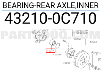 Nissan 432100C710 BEARING-REAR AXLE,INNER