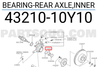 Nissan 4321010Y10 BEARING-REAR AXLE,INNER
