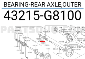 Nissan 43215G8100 BEARING-REAR AXLE,OUTER