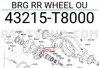 Nissan 43215T8000 BRG RR WHEEL OU