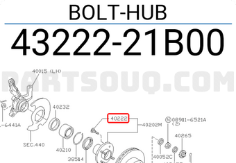 Nissan 4322221B00 BOLT-HUB