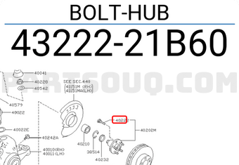 Nissan 4322221B60 BOLT-HUB