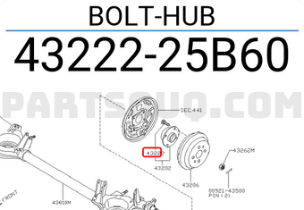 Nissan 4322225B60 BOLT-HUB