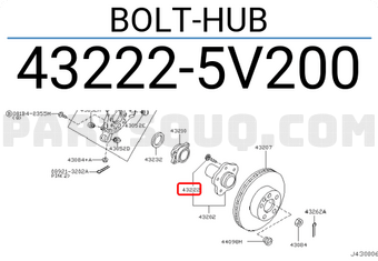 Nissan 432225V200 BOLT-HUB