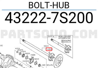 Nissan 432227S200 BOLT-HUB