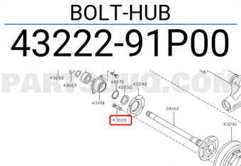 Nissan 4322291P00 BOLT-HUB