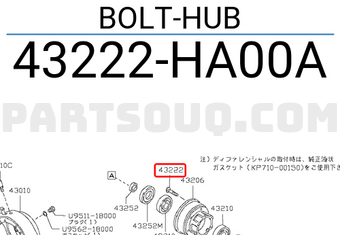 Nissan 43222HA00A BOLT-HUB