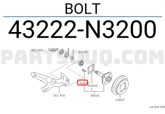 Nissan 43222N3200 BOLT