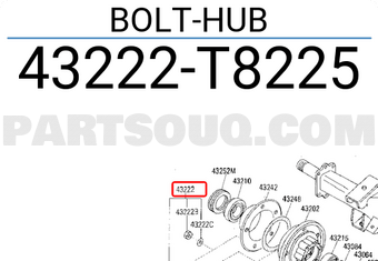 Nissan 43222T8225 BOLT-HUB