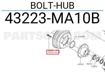 Nissan 43223MA10B BOLT-HUB
