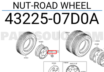 Nissan 4322507D0A NUT-ROAD WHEEL