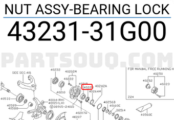 Nissan 4323131G00 NUT ASSY-BEARING LOCK