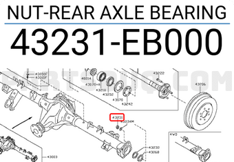Nissan 43231EB000 NUT-REAR AXLE BEARING