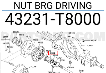 Nissan 43231T8000 NUT BRG DRIVING
