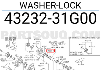 Nissan 4323231G00 WASHER-LOCK