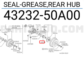 Nissan 4323250A00 SEAL-GREASE,REAR HUB