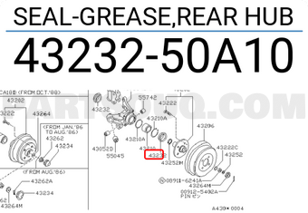 Nissan 4323250A10 SEAL-GREASE,REAR HUB
