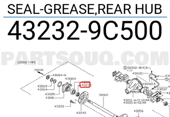 Nissan 432329C500 SEAL-GREASE,REAR HUB
