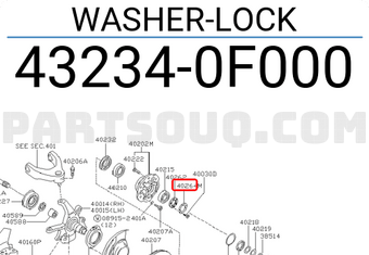 Nissan 432340F000 WASHER-LOCK
