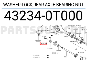 Nissan 432340T000 WASHER-LOCK,REAR AXLE BEARING NUT