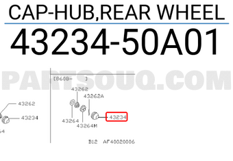 Nissan 4323450A01 CAP-HUB,REAR WHEEL