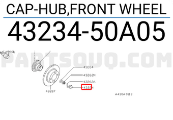 Nissan 4323450A05 CAP-HUB,FRONT WHEEL