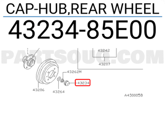 Nissan 4323485E00 CAP-HUB,REAR WHEEL