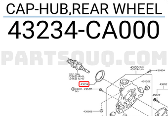 Nissan 43234CA000 CAP-HUB,REAR WHEEL