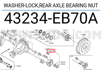 Nissan 43234EB70A WASHER-LOCK,REAR AXLE BEARING NUT