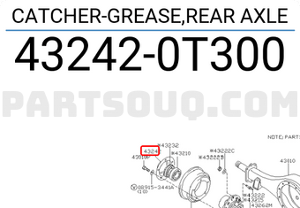 Nissan 432420T300 CATCHER-GREASE,REAR AXLE