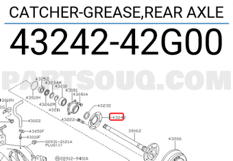 Nissan 4324242G00 CATCHER-GREASE,REAR AXLE