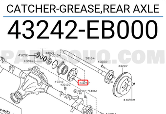 Nissan 43242EB000 CATCHER-GREASE,REAR AXLE