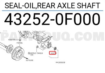 Nissan 432520F000 SEAL-OIL,REAR AXLE SHAFT